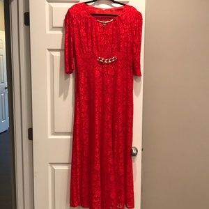 Red lace dress